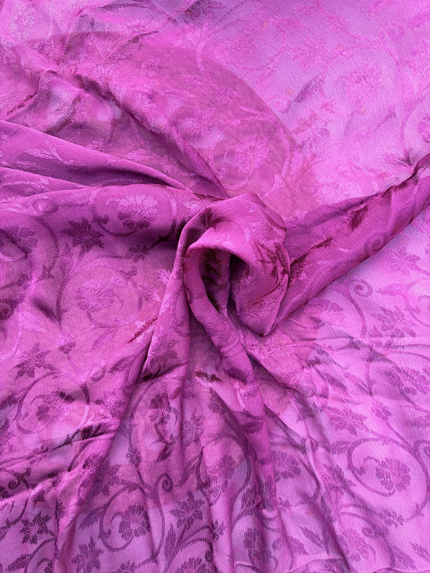 Wine Art Pure Chiffon Saree