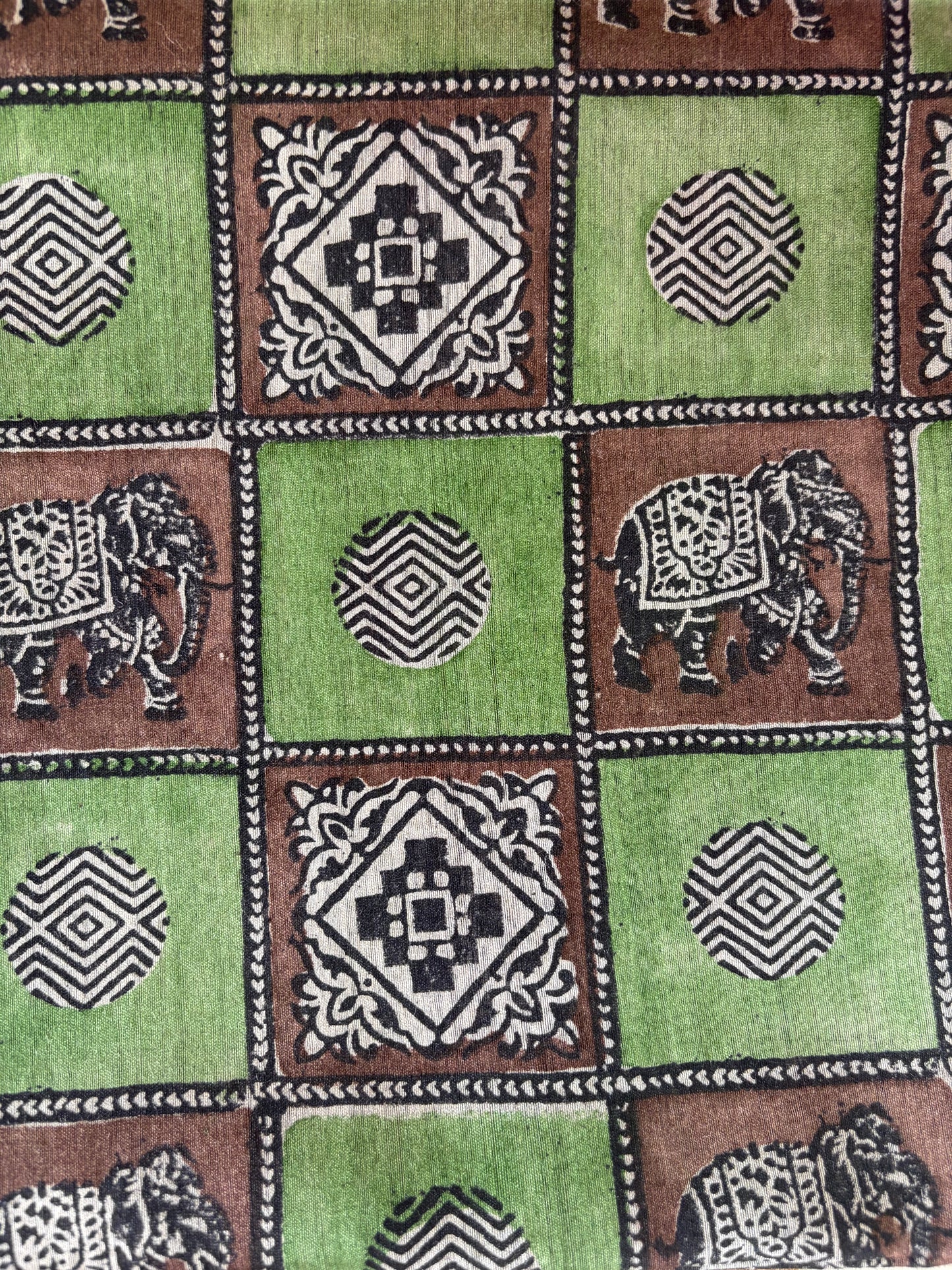 Green Block Pure Tussar Silk Saree