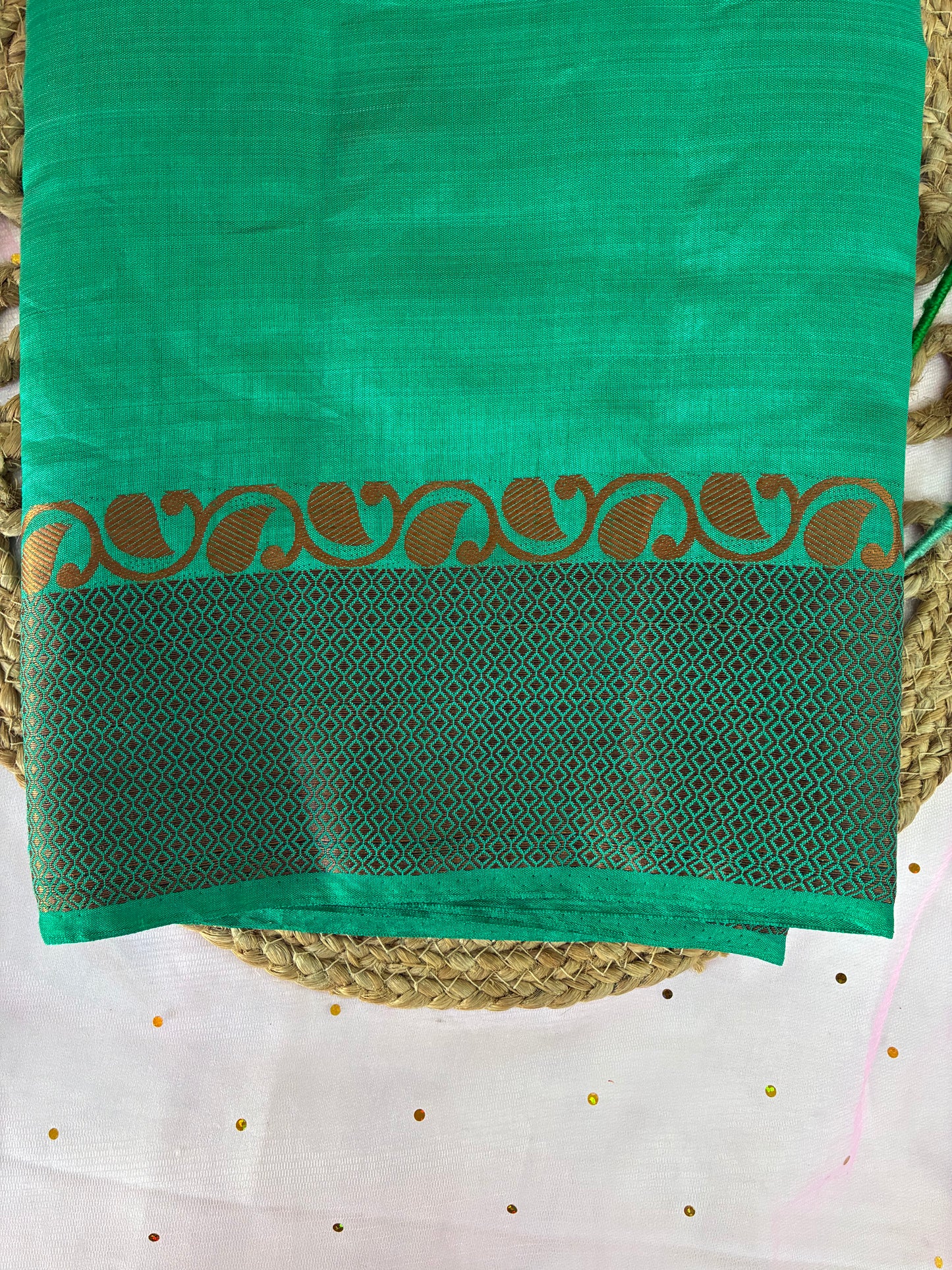 Green Border Raw Silk Saree