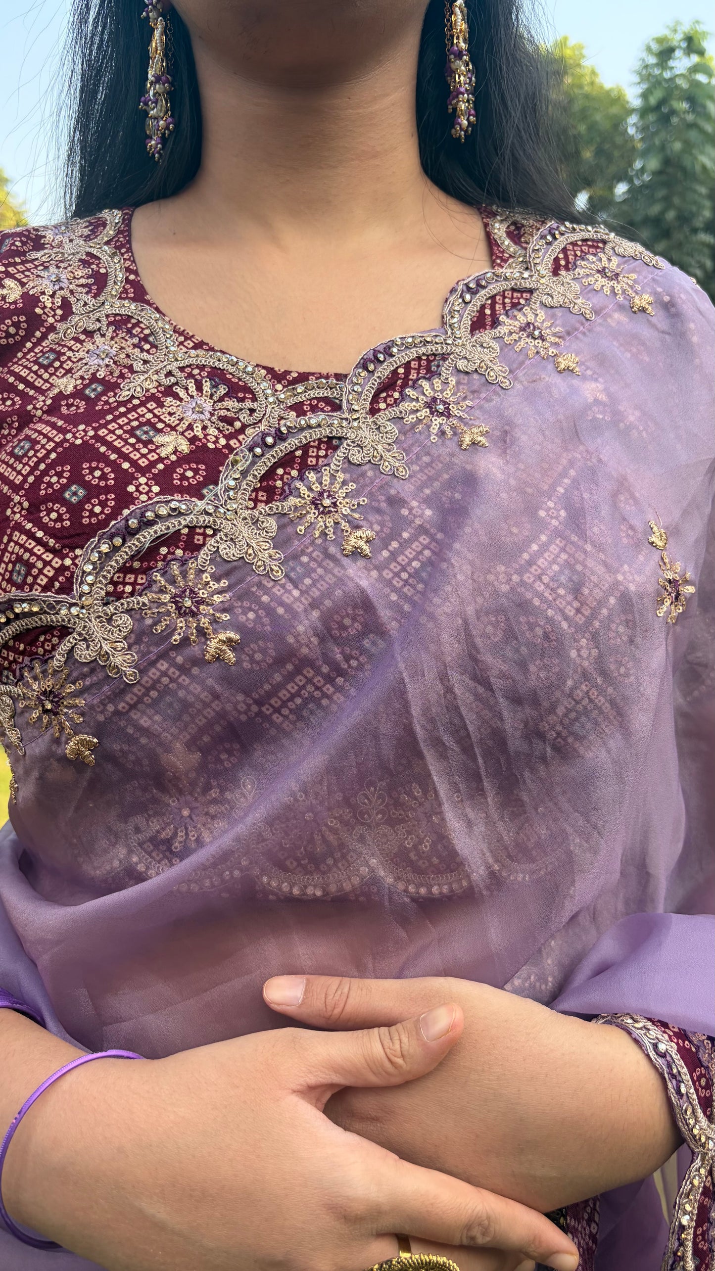 Purple Saree and Blouse Combo