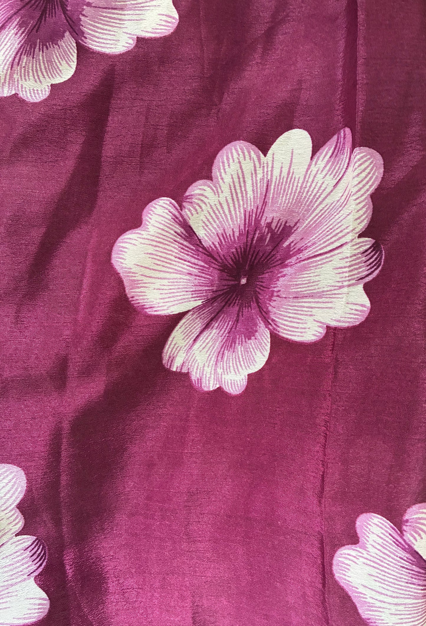 Purple Floral Chinon Saree