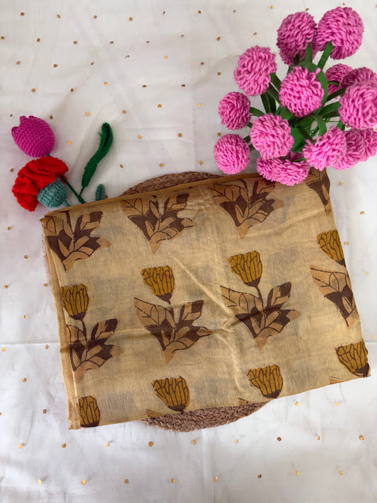 Yellow Chanderi Silk Saree