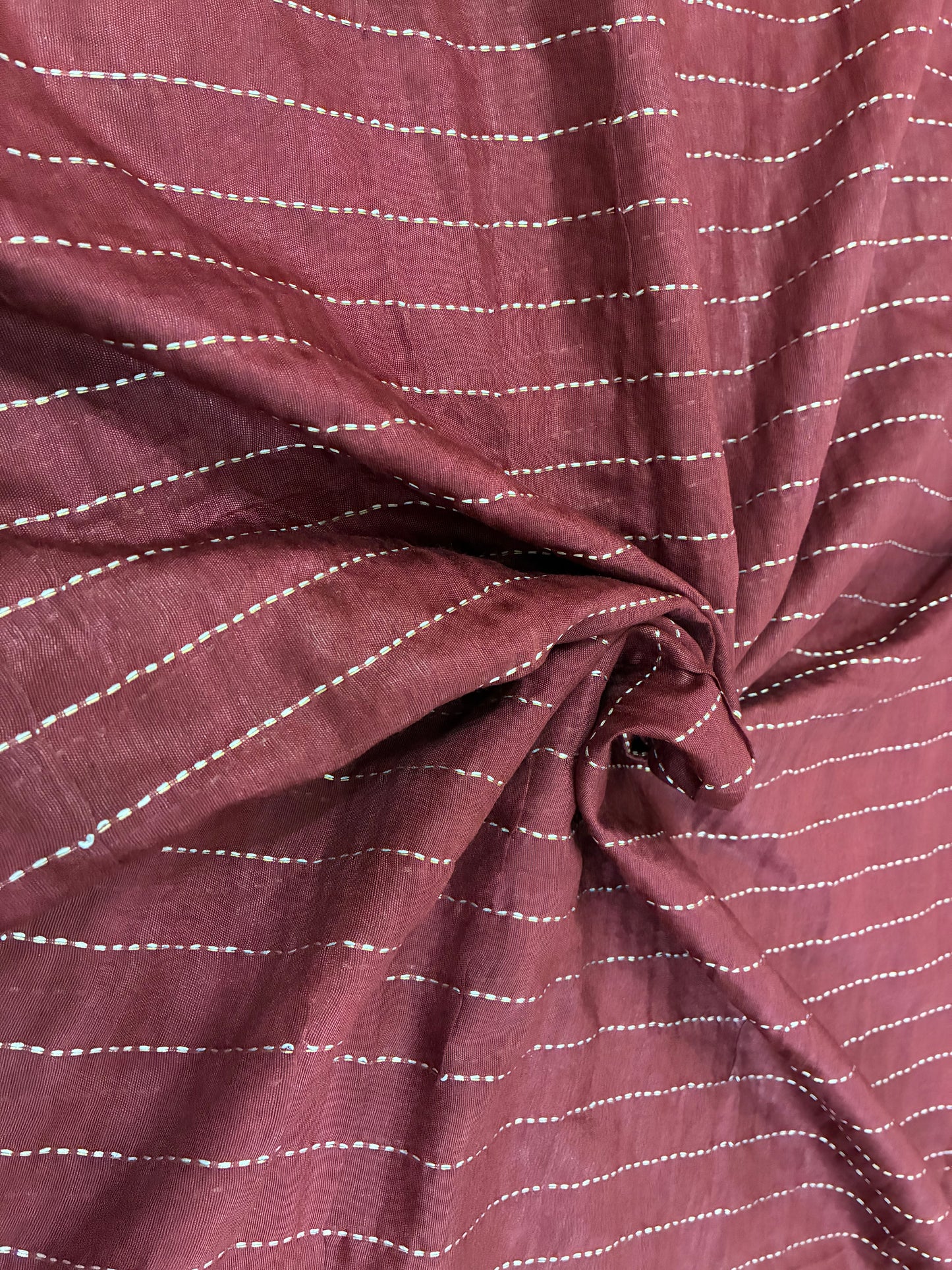 Maroon Crumbled Chanderi Saree