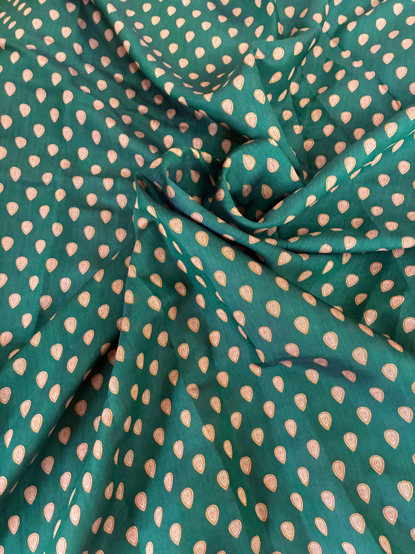 Mustard and Green Kalamkari Printed Saree